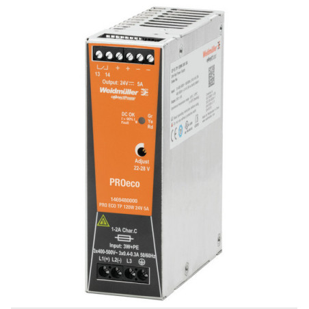 WEIDMULLER POWER SUPPLY PRO ECO 120W 24V 5A